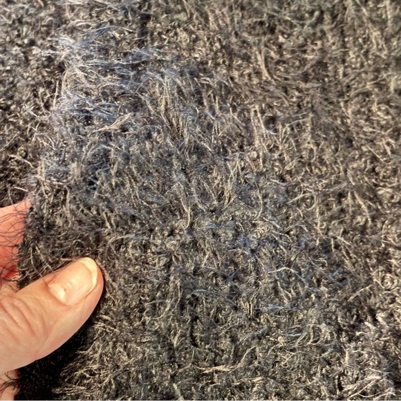 NWT Natural Life Fuzzy Black Cardigan Sweater,L/XL,Comfy Soft Cropped Feminine - Picture 8 of 14